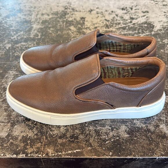 Mens Thomas and Vine Brown Leather Slip On Sneakers Size 9.5 - Picture 2 of 8